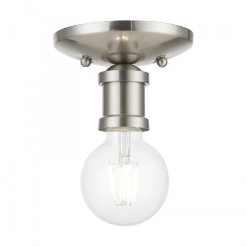 1 Light Brushed Nickel Single Flush Mount Livex