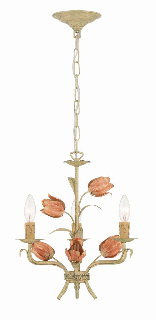 Crystorama Crystorama Southport 3 Light Sage Rose Mini Chandelier