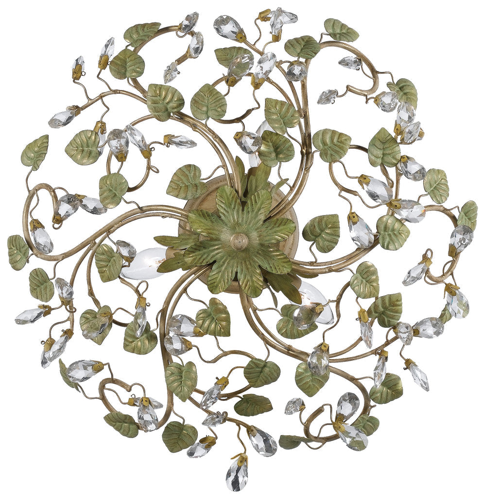 Josie 5 Light Champagne Green Tea Semi Flush Mount Crystorama