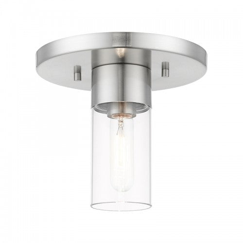 1 Light Brushed Nickel Flush Mount Livex