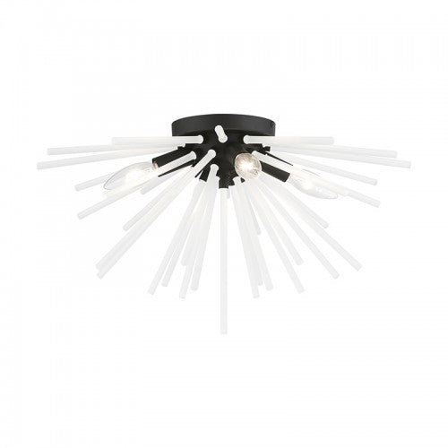 4 Light Black Flush Mount Livex