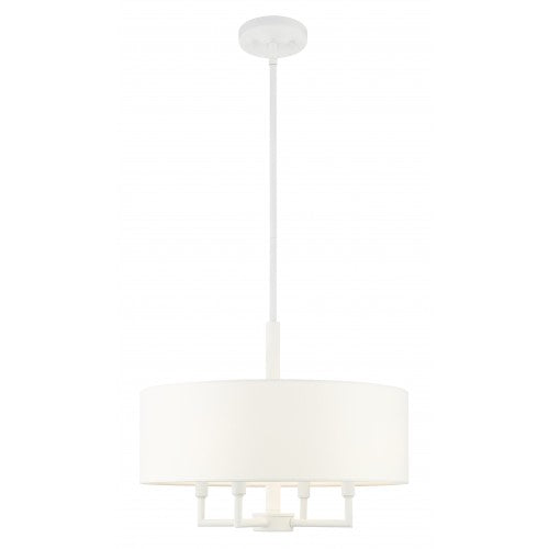 4 Light White Pendant Chandelier Livex