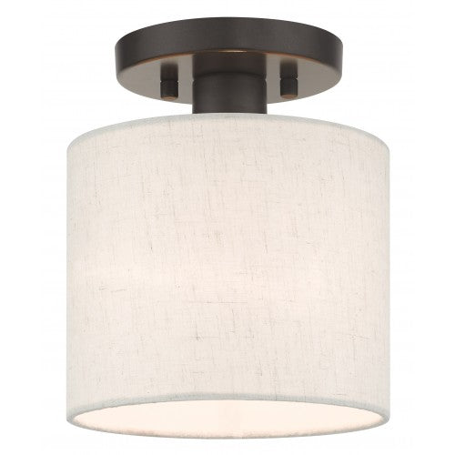 1 Light English Bronze Semi Flush Livex