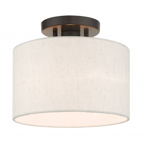 1 Light English Bronze Semi Flush Livex