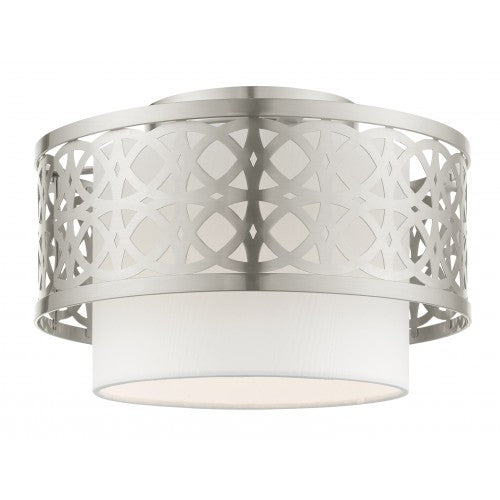 1 Light Brushed Nickel Semi Flush Livex