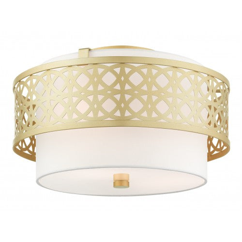 3 Light Soft Gold Semi Flush Livex