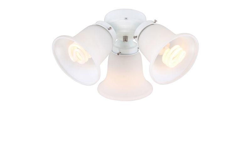 3-Light White Glass LED Wind River