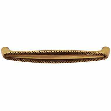 5 1/2 Inch Overall (5 Inch c-c) Brass Georgian Roped Style Pull (Antique Brass Finish) COPPER MOUNTAIN HARDWARE