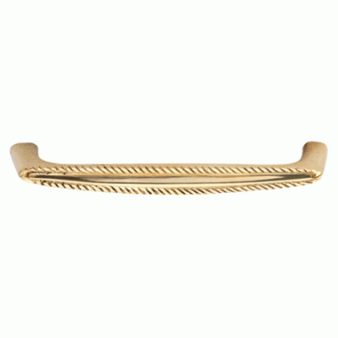 5 1/2 Inch Overall (5 Inch c-c) Solid Brass Georgian Roped Style Pull (Lacquered Brass Finish) COPPER MOUNTAIN HARDWARE