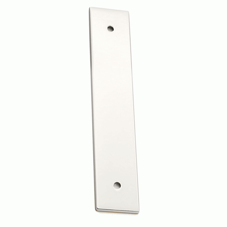 5 1/4 Inch (4 Inch c-c) Solid Brass Art Deco Rectangular Back Plate (Polished Chrome Finish) EMTEK