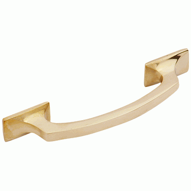 5 1/4 Inch Overall (3 3/4 Inch c-c) Traditional Solid Brass Pull (Polished Brass Finish) COPPER MOUNTAIN HARDWARE