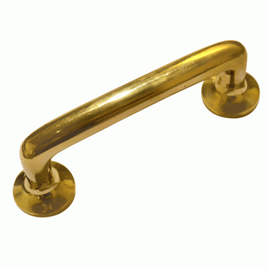 5 Inch (4 Inch c-c) Traditional Solid Brass Cabinet Pull (Polished Brass Finish) Copper Mountain Hardware