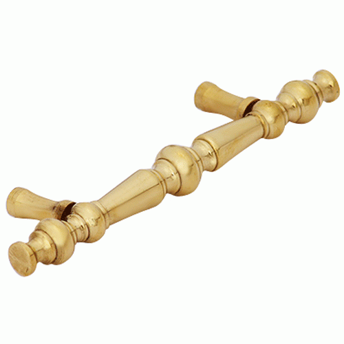 5 Inch Overall (3 Inch c-c) Solid Brass Victorian Pull (Lacquered Brass Finish) COPPER MOUNTAIN HARDWARE