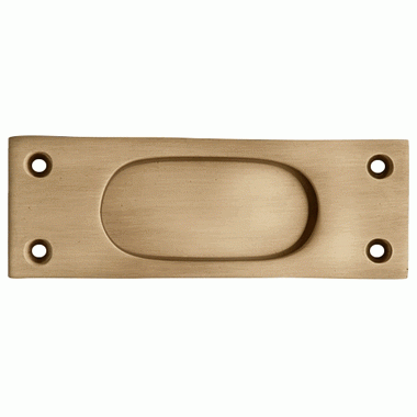 5 Inch Rectangular Traditional Solid Brass Pocket Door Pull or Window Sash Pull (Antique Brass Finish) Copper Mountain Hardware