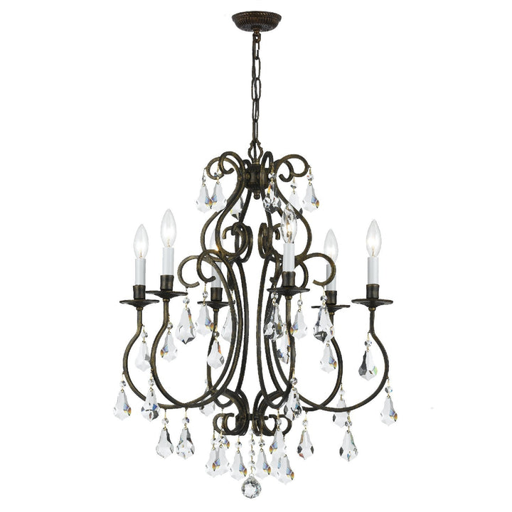 Crystorama Crystorama Ashton 6 Light Swarovski Strass Crystal English Bronze Chandelier