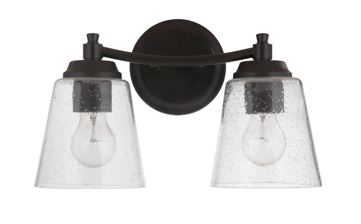 ##Antique Hardware## Tyler 2 Light Vanity in Flat Black