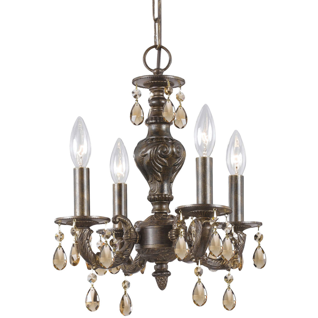Crystorama Crystorama Paris Market 4 Light Clear Crystal Venetian Bronze Mini Chandelier