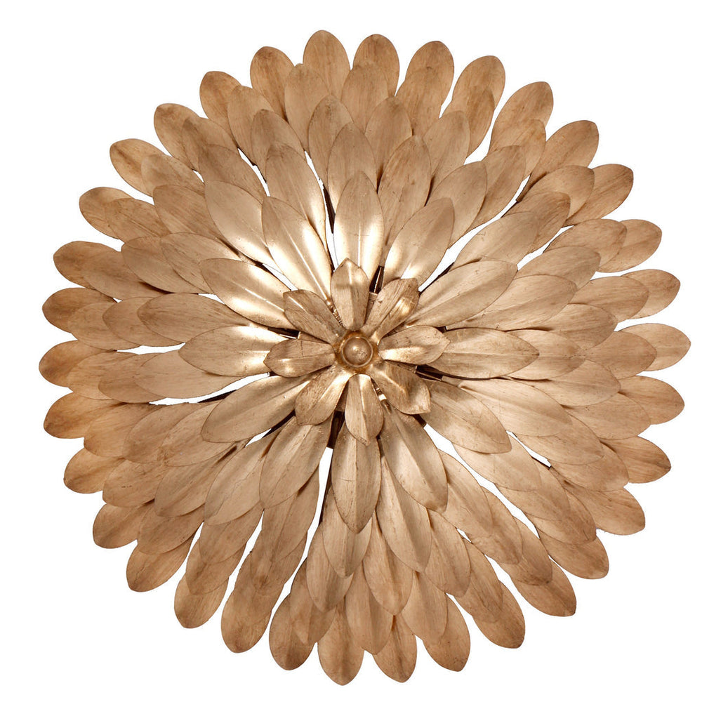 Broche 4 Light Antique Gold Semi Flush Mount Crystorama