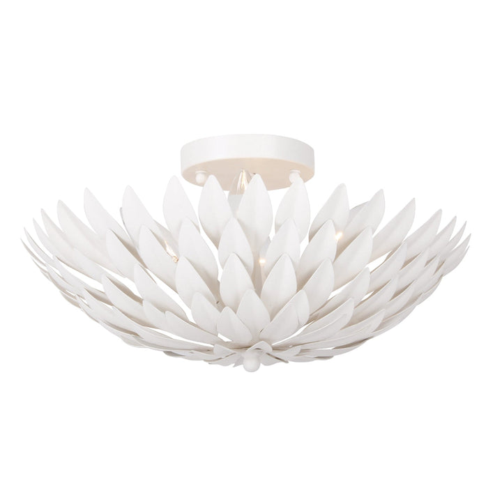 Broche 4 Light Matte White Semi Flush Mount Crystorama