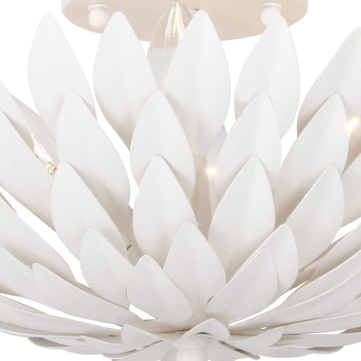 Broche 4 Light Matte White Semi Flush Mount Crystorama