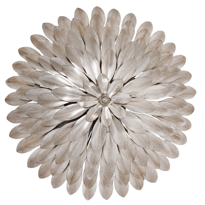 Broche 4 Light Antique Silver Semi Flush Mount Crystorama