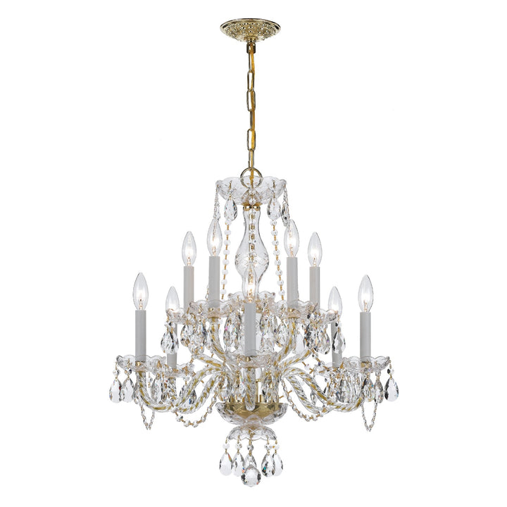 Crystorama Crystorama Traditional Crystal 10 Light Clear Crystal Polished Brass Chandelier