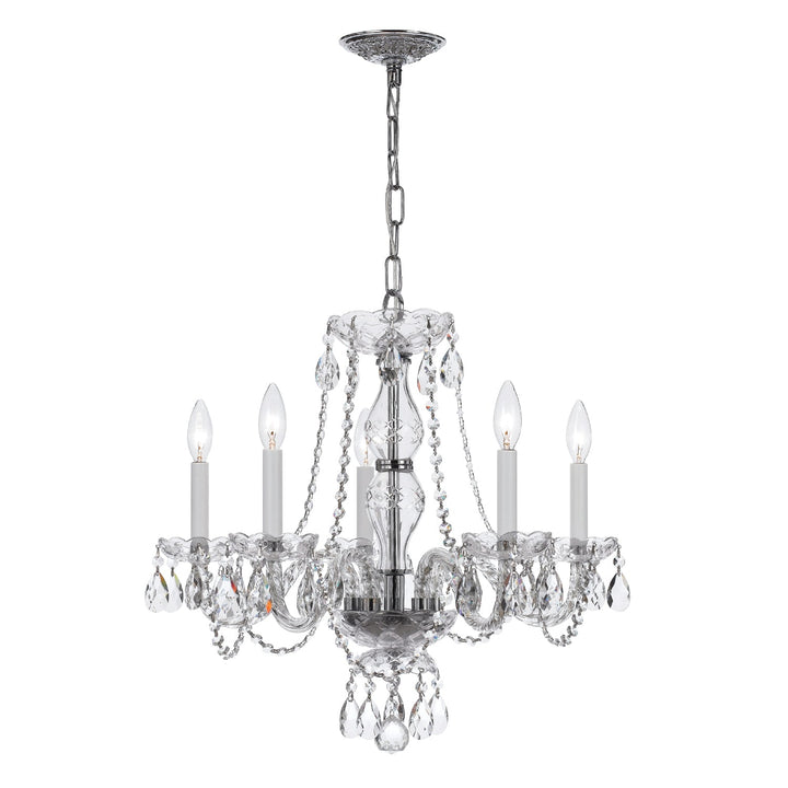 Crystorama Crystorama Traditional Crystal 5 Light Swarovski Strass Crystal Polished Chrome Chandelier