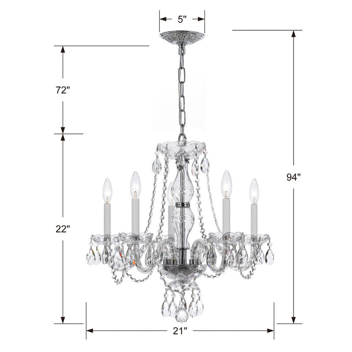 Crystorama Crystorama Traditional Crystal 5 Light Spectra Crystal Polished Chrome Chandelier