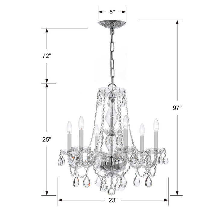 Crystorama Crystorama Traditional Crystal 6 Light Crystal Polished Chrome Chandelier