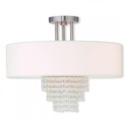 4 Light Brushed Nickel Ceiling Mount Livex