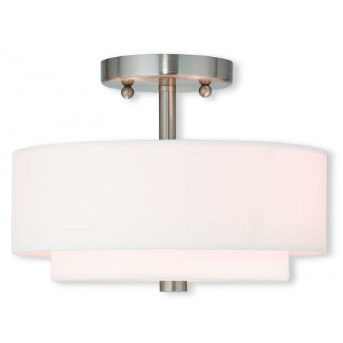 2 Light Brushed Nickel Ceiling Mount Livex