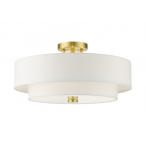 4 Light Satin Brass Semi Flush Livex