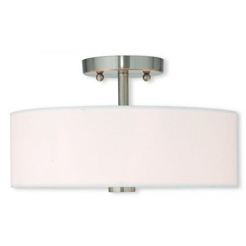 2 Light Brushed Nickel Ceiling Mount Livex