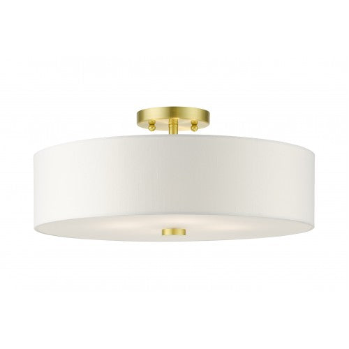 4 Light Satin Brass Semi Flush Livex