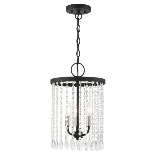 3 Light Black Pendant Chandelier Livex
