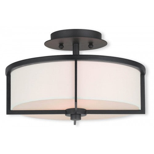 2 Light Bronze Ceiling Mount Livex