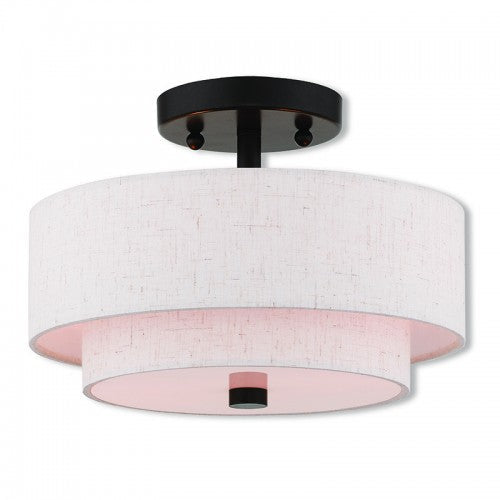 2 Light English Bronze Ceiling Mount Livex