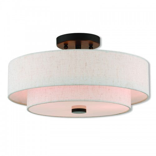 3 Light English Bronze Ceiling Mount Livex