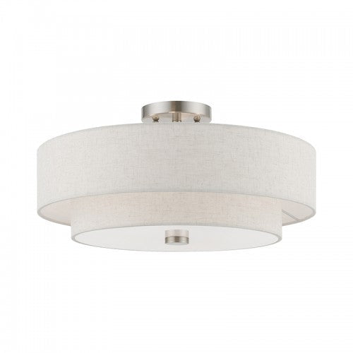 4 Light Brushed Nickel Semi-Flush Livex