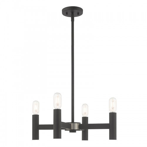 4 Light Black Chandelier Livex