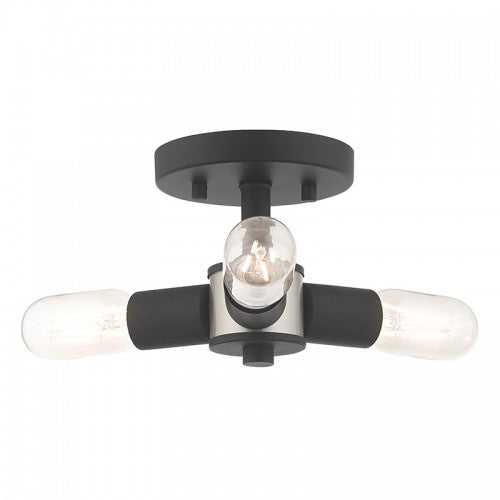 3 Light Black Ceiling Mount Livex