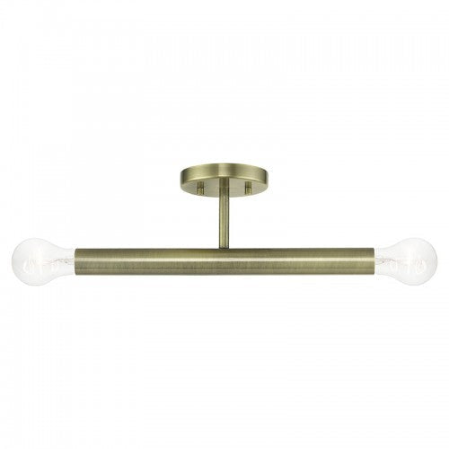 2 Light Antique Brass Semi-Flush Livex