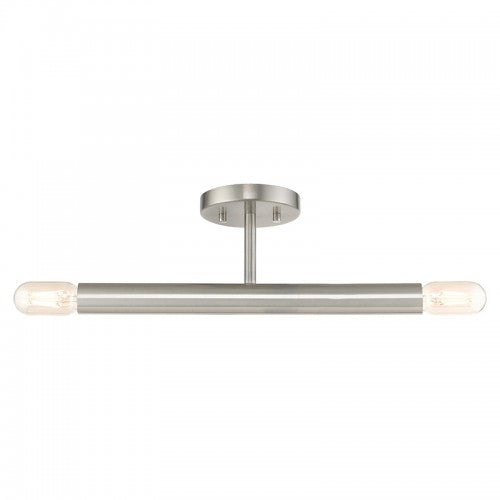 2 Light Brushed Nickel Semi-Flush Livex