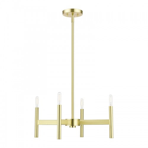 4-Light Satin Brass Chandelier Livex