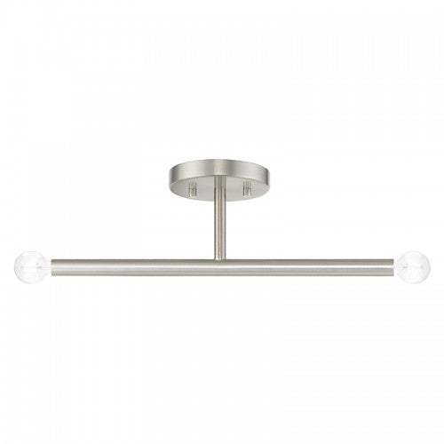 2 Light Brushed Nickel Semi-Flush Livex