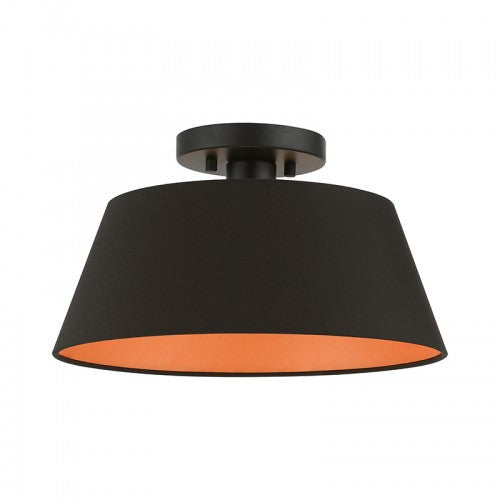 1 Light Black Semi-Flush Mount Livex