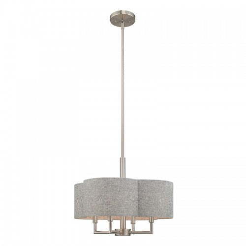 4 Light Brushed Nickel Pendant Chandelier Livex