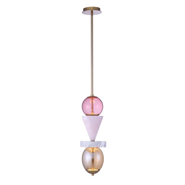 Demi Pink Jade LED Mini Pendant Kalco