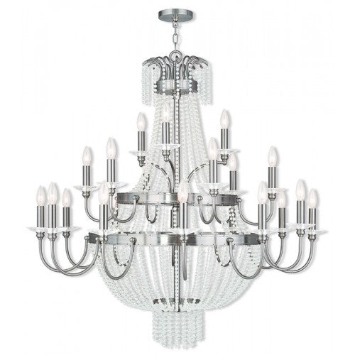 21 Light Brushed Nickel Foyer Chandelier Livex