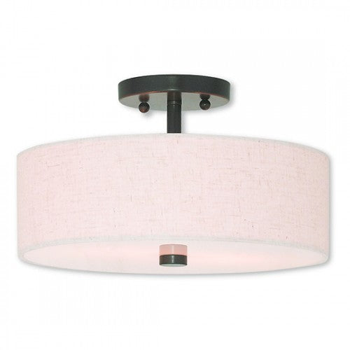 2 Light English Bronze Ceiling Mount Livex